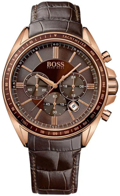  Shop Authentic Hugo Boss Driver Chronograph Brown Dial Brown Leather Strap Watch For Men - HB1513093 - Luxxuri