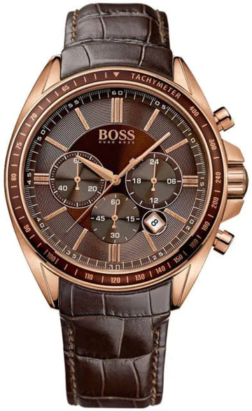  Shop Authentic Hugo Boss Driver Chronograph Brown Dial Brown Leather Strap Watch For Men - HB1513093 - Luxxuri