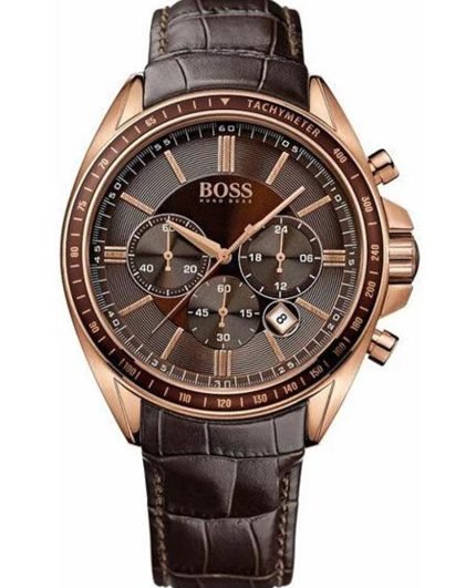  Shop Authentic Hugo Boss Driver Sport Chronograph Brown Dial Brown Leather Strap Watch for Men - 1513093 - Luxxuri