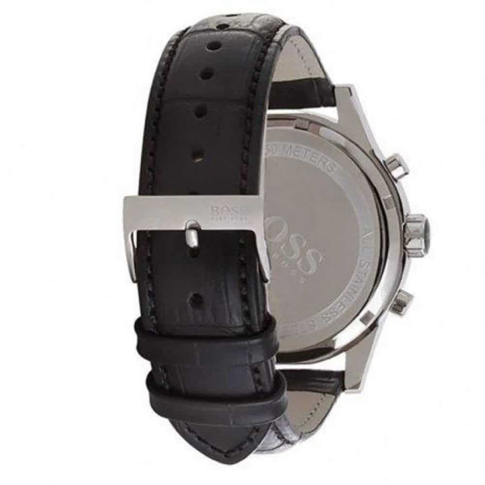  Shop Authentic Hugo Boss Jet Black Dial Black Leather Strap Watch for Men - 1513279 - Luxxuri