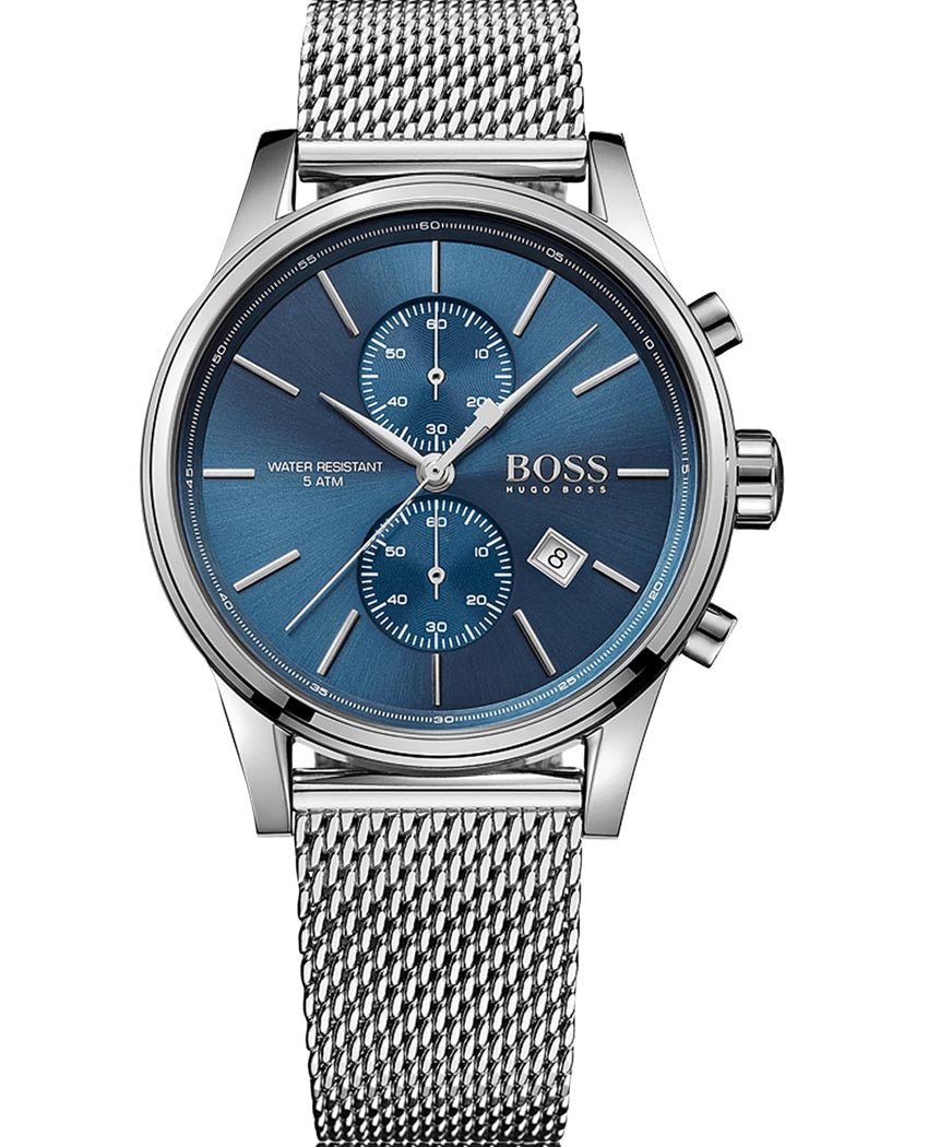  Shop Authentic Hugo Boss Jet Blue Dial Silver Mesh Bracelet Watch for Men - 1513441 - Luxxuri
