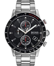  Shop Authentic Hugo Boss Rafale Chronograph Black Dial Silver Steel Strap Watch for Men - 1513509 - Luxxuri