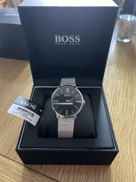 Shop Authentic Hugo Boss Jackson Quartz Black Dial Silver Mesh Bracelet Watch For Men - 1513514 - Luxxuri