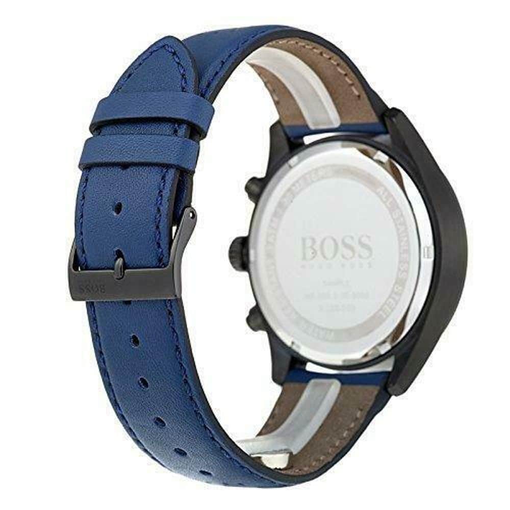  Shop Authentic Hugo Boss Grand Prix Chronograph Black Dial Blue Leather Strap Watch for Men - 1513563 - Luxxuri