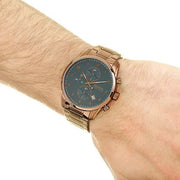  Shop Authentic Hugo Boss Skymaster Blue Dial Brown Steel Strap Watch for Men - 1513788 - Luxxuri