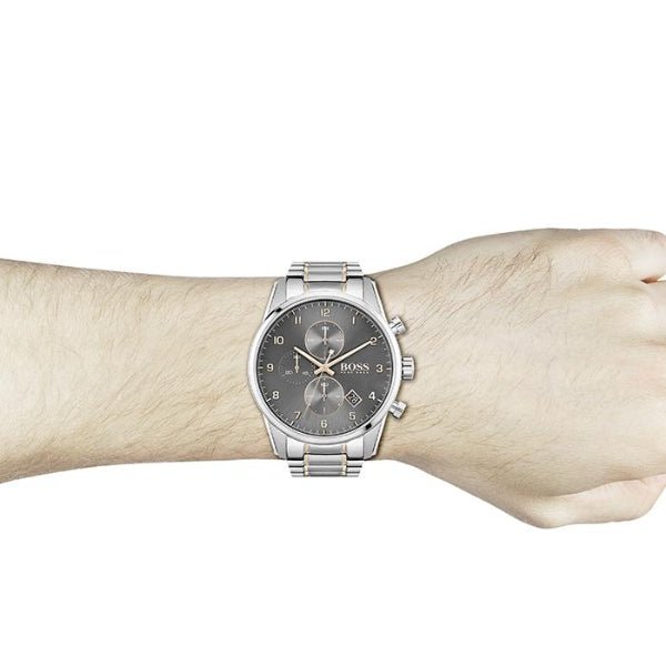  Shop Authentic Hugo Boss Skymaster Grey Dial Two Tone Steel Strap Watch for Men - 1513789 - Luxxuri