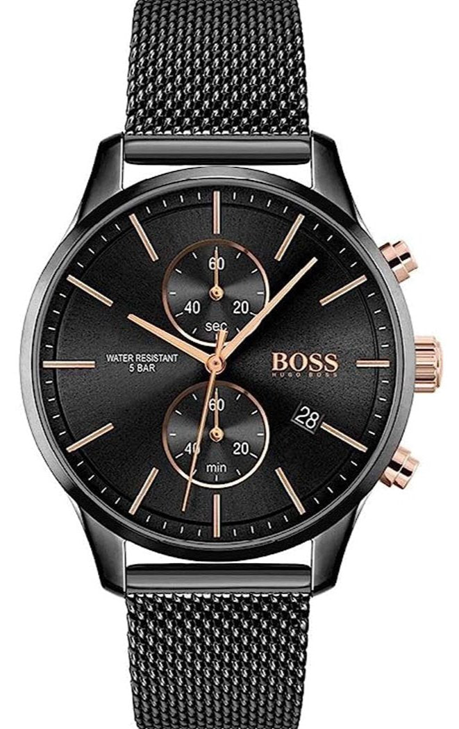  Shop Authentic Hugo Boss Associate Black Dial Black Mesh Bracelet Watch for Men - 1513769 - Luxxuri