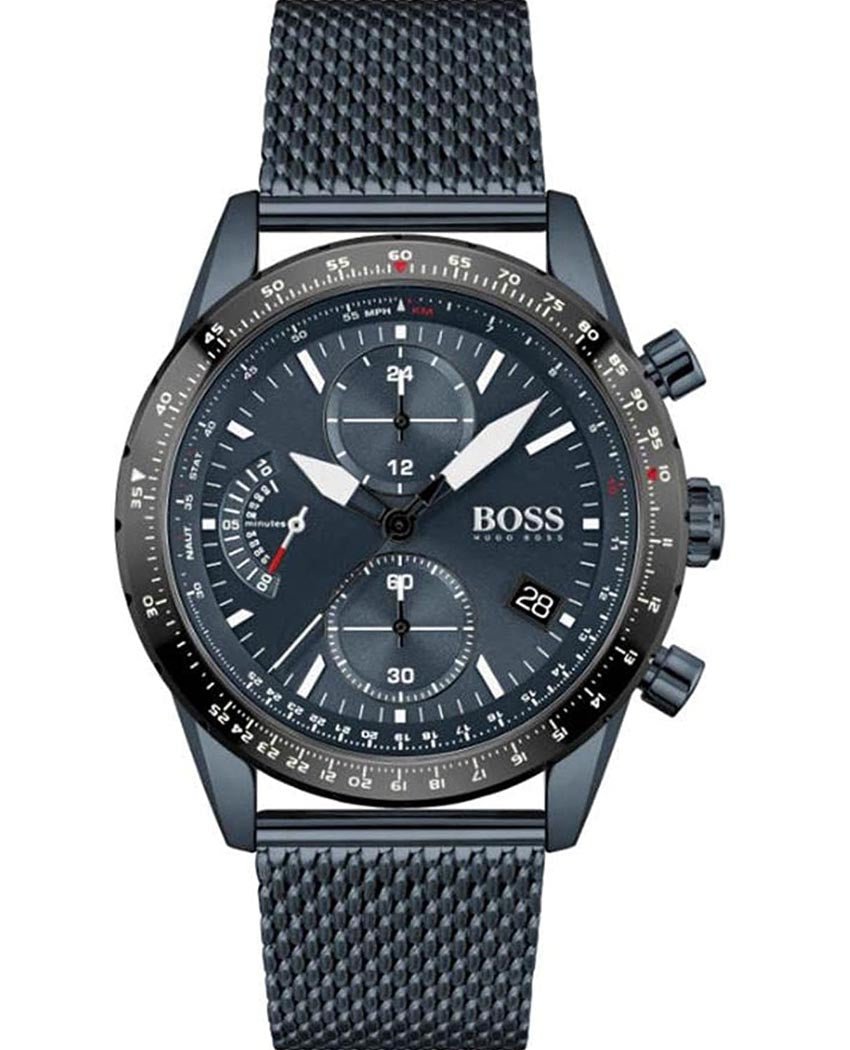  Shop Authentic Hugo Boss Pilot Edition Blue Dial Blue Mesh Bracelet Watch for Men - 1513887 - Luxxuri