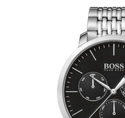  Shop Authentic Hugo Boss Associate Black Dial Silver Steel Strap Watch for Men - 1513267 - Luxxuri