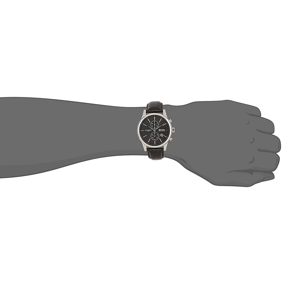  Shop Authentic Hugo Boss Jet Black Dial Black Leather Strap Watch for Men - 1513279 - Luxxuri