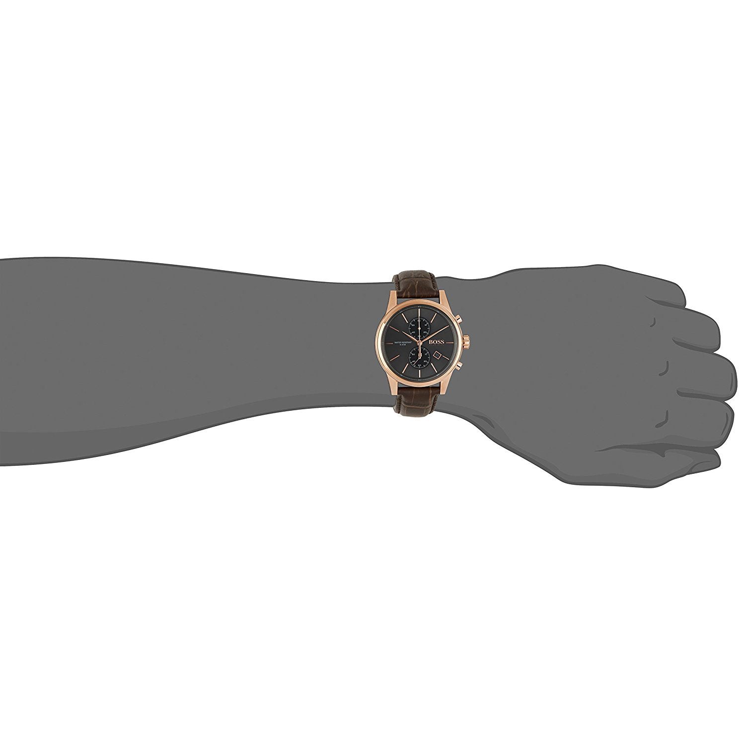  Shop Authentic Hugo Boss Jet Grey Dial Brown Leather Strap Watch for Men - 1513281 - Luxxuri