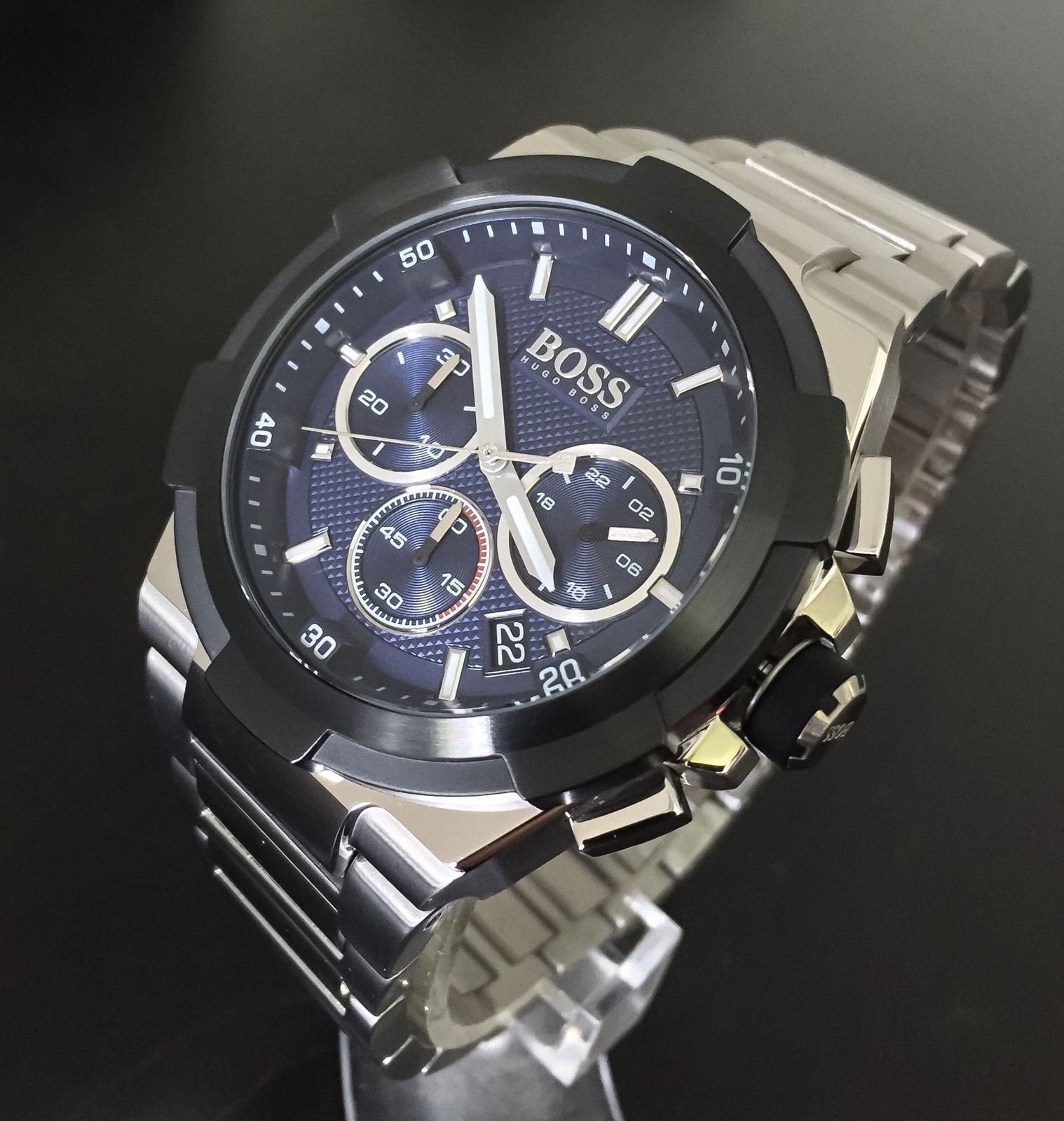  Shop Authentic Hugo Boss Supernova Chronograph Blue Dial Silver Steel Strap Watch for Men - 1513360 - Luxxuri