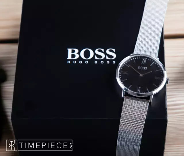  Shop Authentic Hugo Boss Jackson Quartz Black Dial Silver Mesh Bracelet Watch For Men - 1513514 - Luxxuri