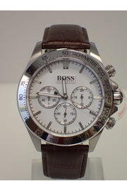  Shop Authentic Hugo Boss Ikon White Dial Brown Leather Strap Watch for Men - 1513175 - Luxxuri