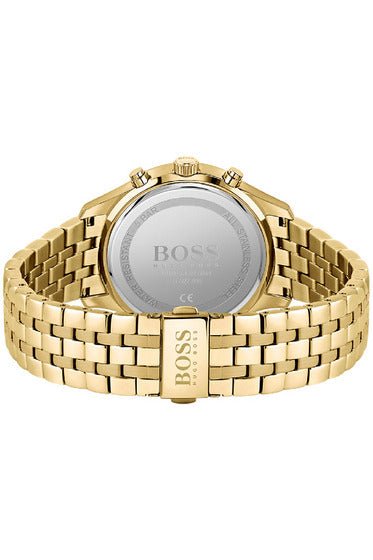  Shop Authentic Hugo Boss Associate Blue Dial Gold Steel Strap Watch for Men - 1513841 - Luxxuri