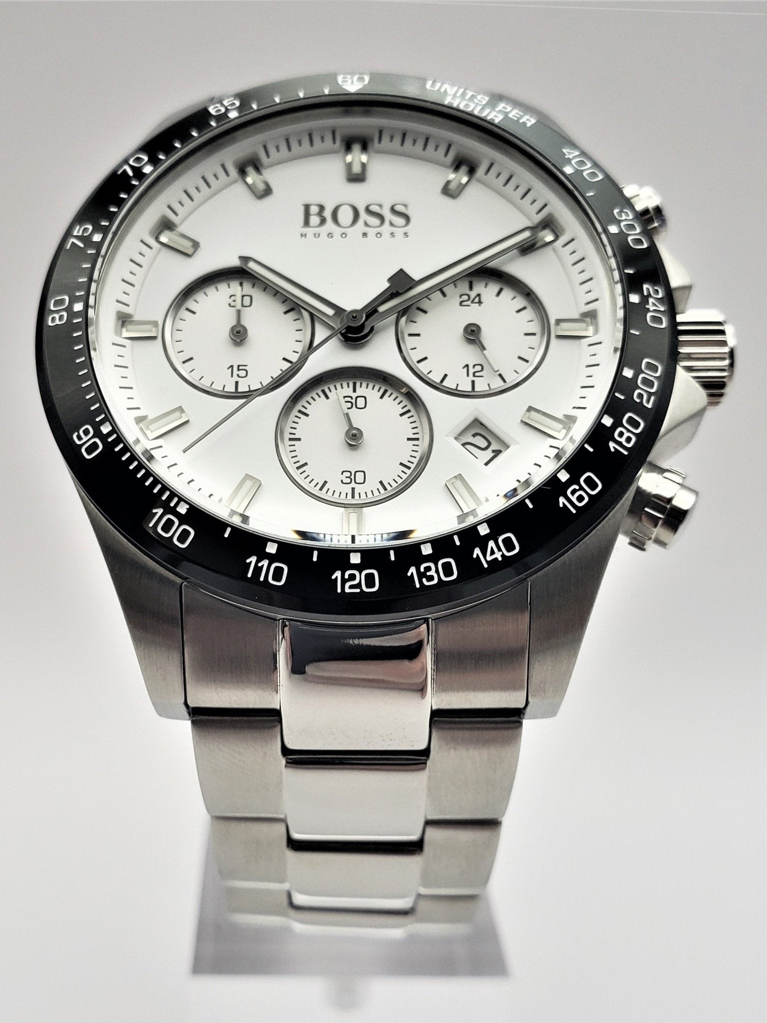  Shop Authentic Hugo Boss Hero Chronograph White Dial Silver Steel Strap Watch for Men - 1513875 - Luxxuri