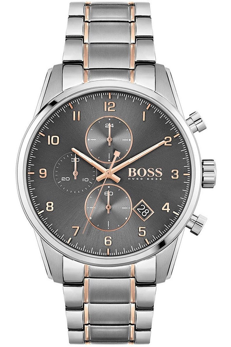  Shop Authentic Hugo Boss Skymaster Grey Dial Two Tone Steel Strap Watch for Men - 1513789 - Luxxuri