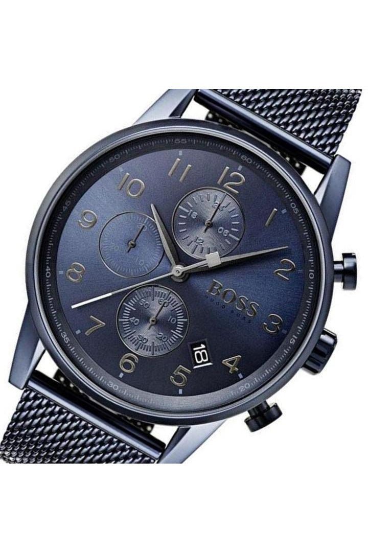  Shop Authentic Hugo Boss Navigator Chronograph Blue Dial Blue Mesh Bracelet Watch for Men - 1513538 - Luxxuri