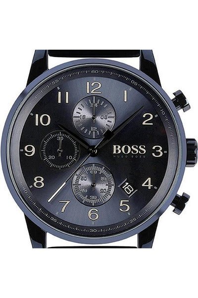  Shop Authentic Hugo Boss Navigator Black Dial Black Leather Strap Watch for Men - 1513497 - Luxxuri