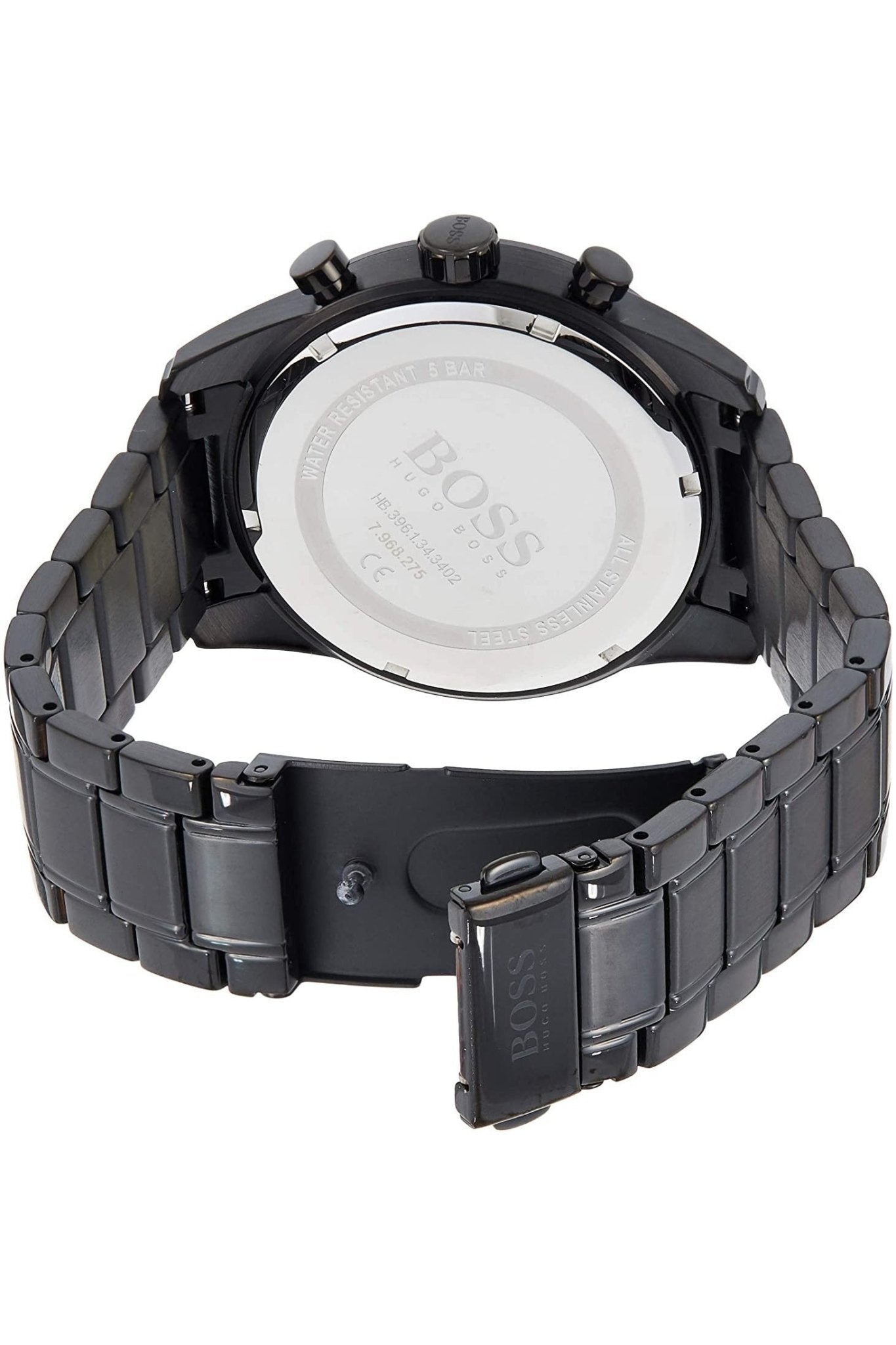  Shop Authentic Hugo Boss Skymaster Chronograph Black Dial Black Steel Strap Watch for Men - 1513785 - Luxxuri