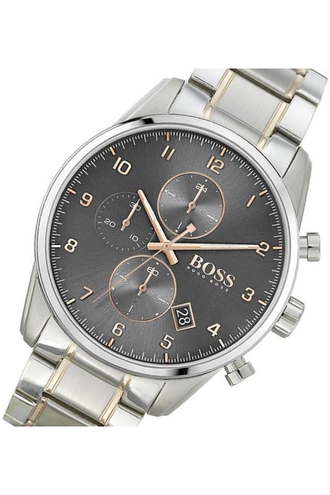  Shop Authentic Hugo Boss Skymaster Grey Dial Two Tone Steel Strap Watch for Men - 1513789 - Luxxuri