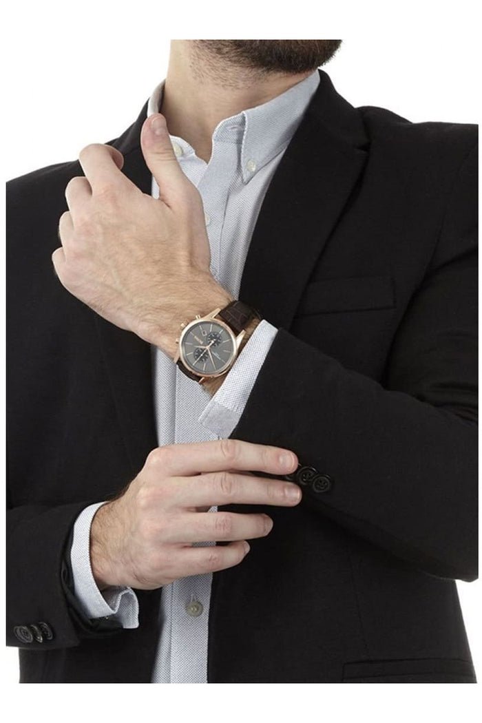  Shop Authentic Hugo Boss Jet Grey Dial Brown Leather Strap Watch for Men - 1513281 - Luxxuri