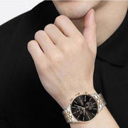  Shop Authentic Hugo Boss Associate Chronograph Black Dial Two Tone Steel Strap Watch for Men - 1513840 - Luxxuri