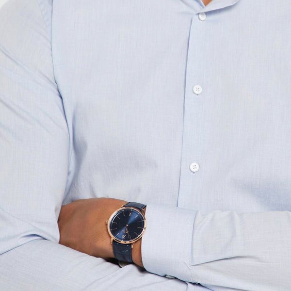  Shop Authentic Hugo Boss Jackson Blue Dial Black Leather Strap Watch for Men - 1513371 - Luxxuri