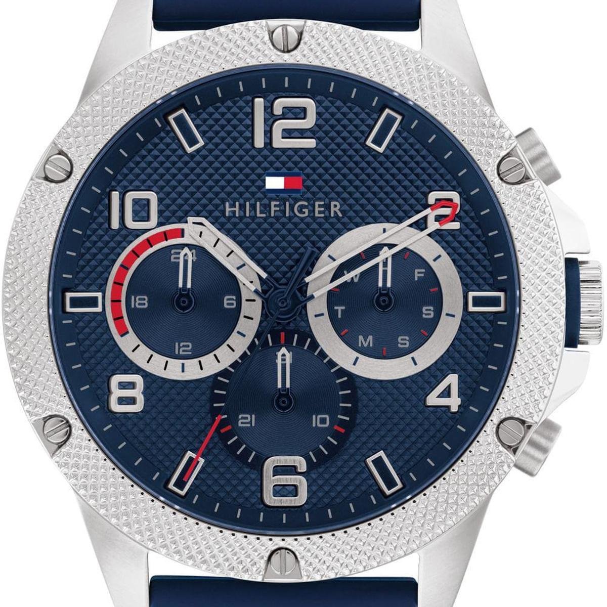  Shop Authentic Tommy Hilfiger Blaze Chronograph Blue Dial Blue Rubber Strap Watch For Men - 1792027 - Luxxuri
