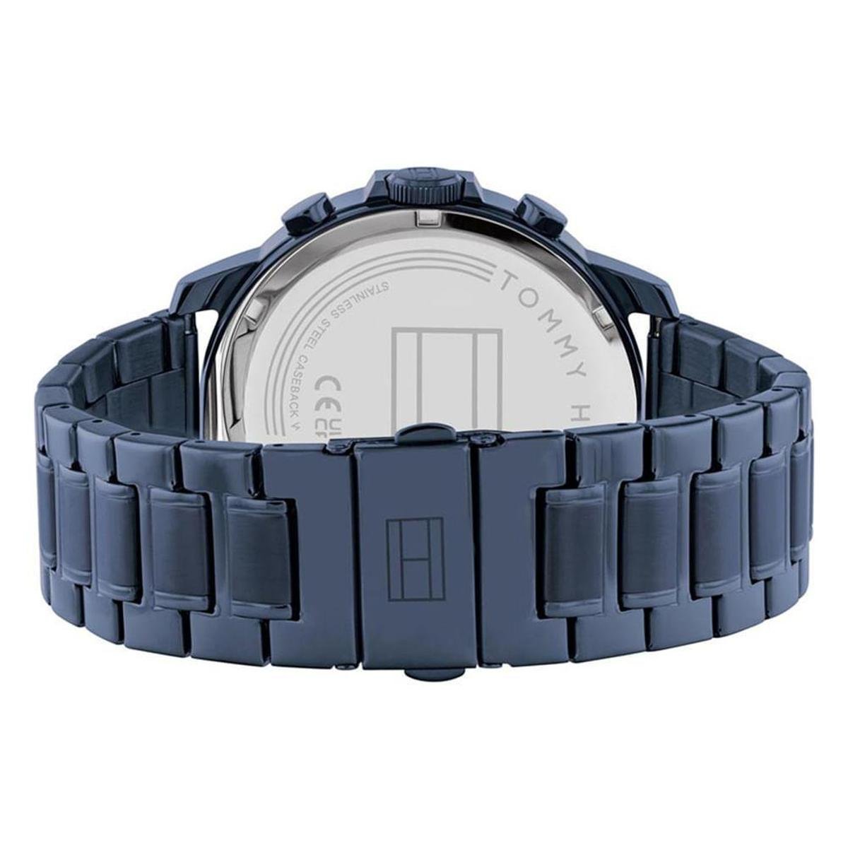  Shop Authentic Tommy Hilfiger Luca Chronograph Grey Dial Blue Steel Strap Watch For Men - 1710493 - Luxxuri