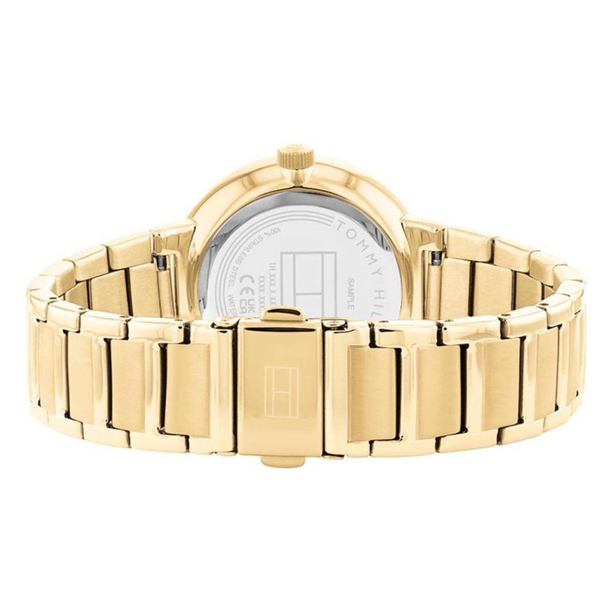  Shop Authentic Tommy Hilfiger Joy Analog Gold Dial Gold Steel Strap Watch For Women - 1782536 - Luxxuri