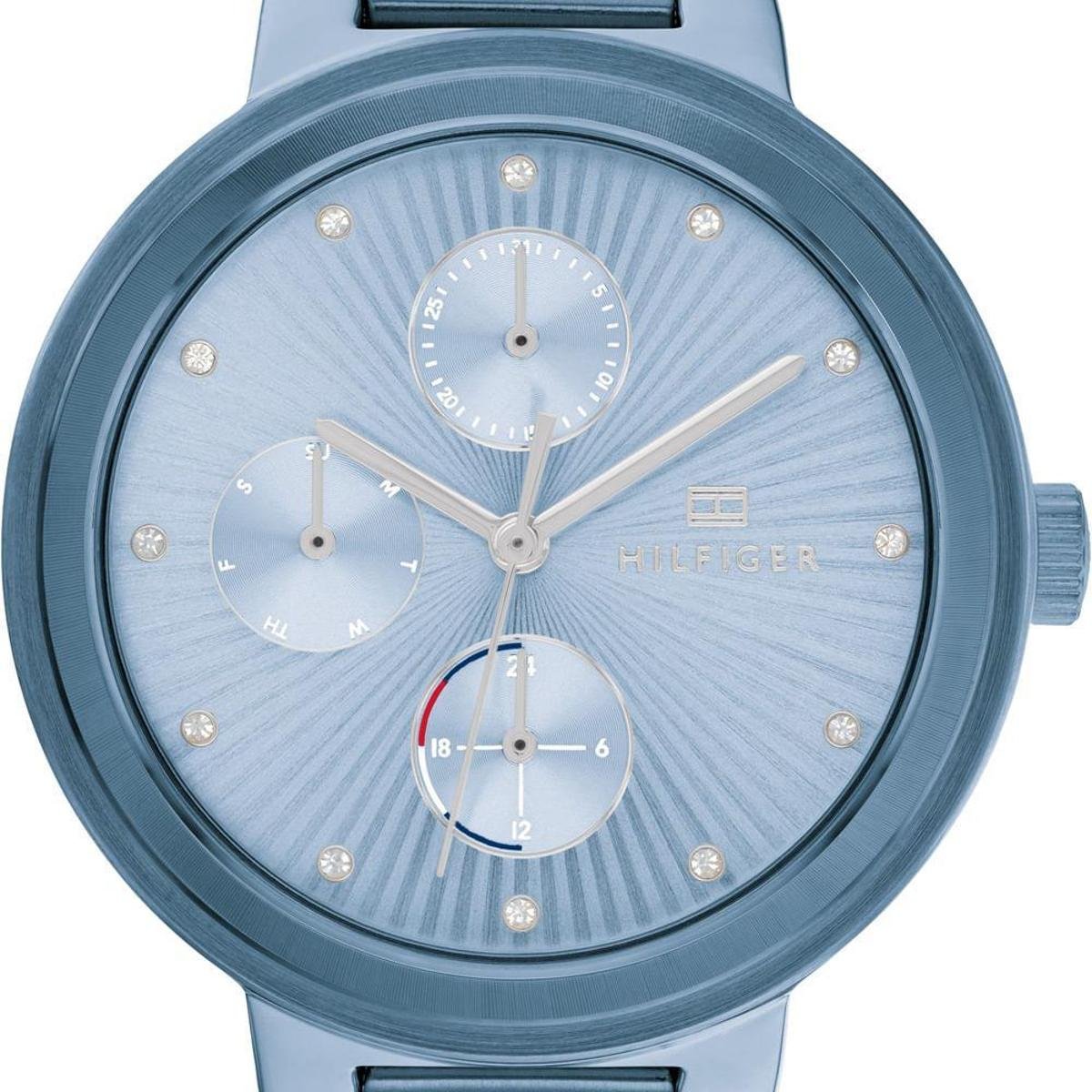  Shop Authentic Tommy Hilfiger Joy Chronograph Blue Dial Blue Steel Strap Watch For Women - 1782535 - Luxxuri