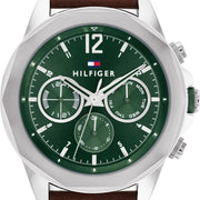  Shop Authentic Tommy Hilfiger Lars Chronograph Green Dial Brown Leather Strap Watch For Men - 1792064 - Luxxuri