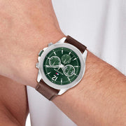  Shop Authentic Tommy Hilfiger Lars Chronograph Green Dial Brown Leather Strap Watch For Men - 1792064 - Luxxuri