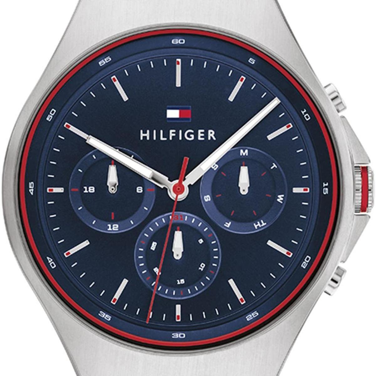  Shop Authentic Tommy Hilfiger Justin Chronograph Blue Dial Blue Rubber Strap Watch for Men - 1792057 - Luxxuri