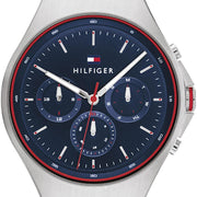  Shop Authentic Tommy Hilfiger Justin Chronograph Blue Dial Blue Rubber Strap Watch for Men - 1792057 - Luxxuri