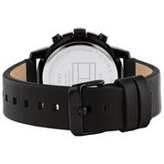  Shop Authentic Tommy Hilfiger Troy Chronograph Black Dial Black Leather Strap Watch For Men - 1792110 - Luxxuri