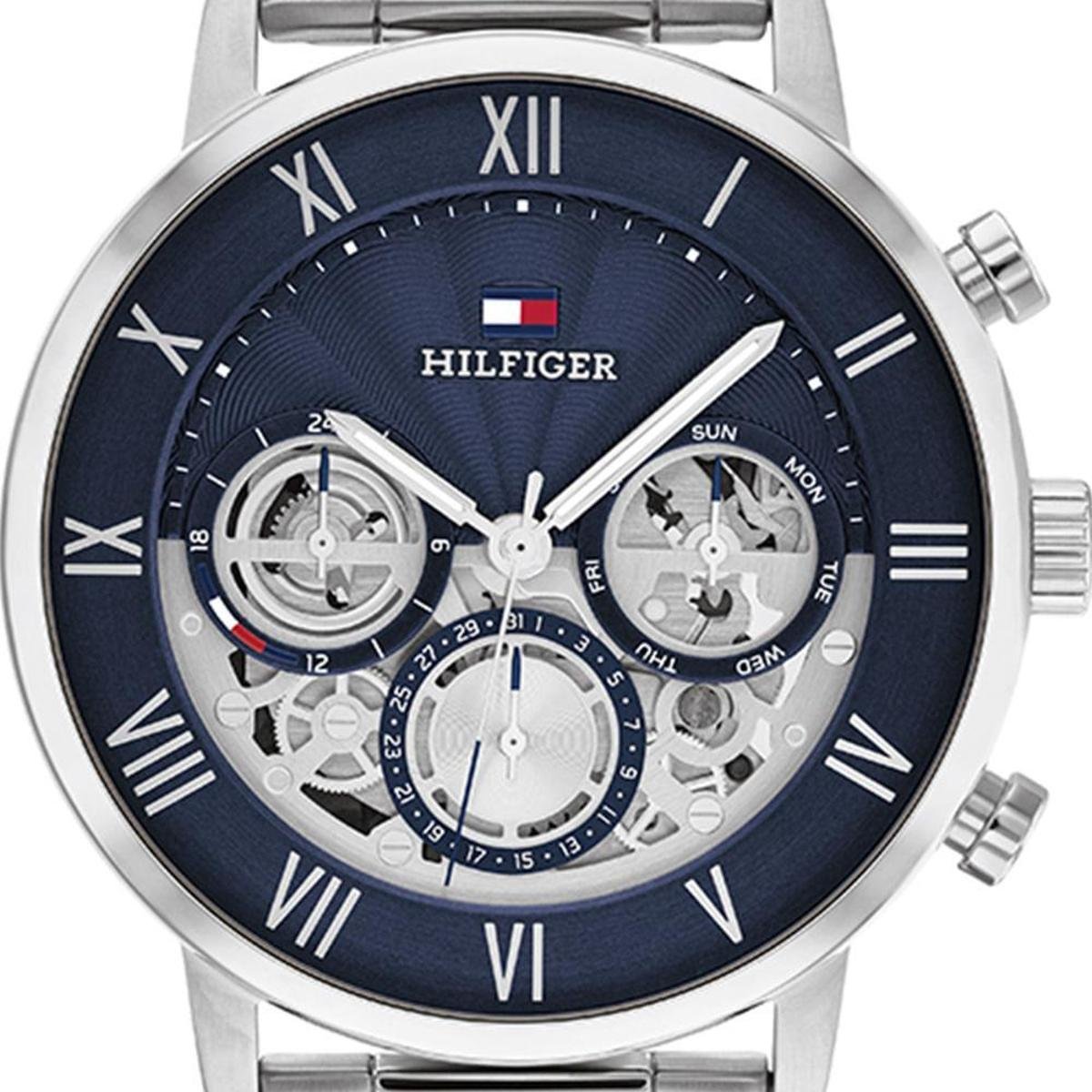  Shop Authentic Tommy Hilfiger Legend Chronograph Blue Dial Silver Steel Strap Watch For Men - 1710569 - Luxxuri