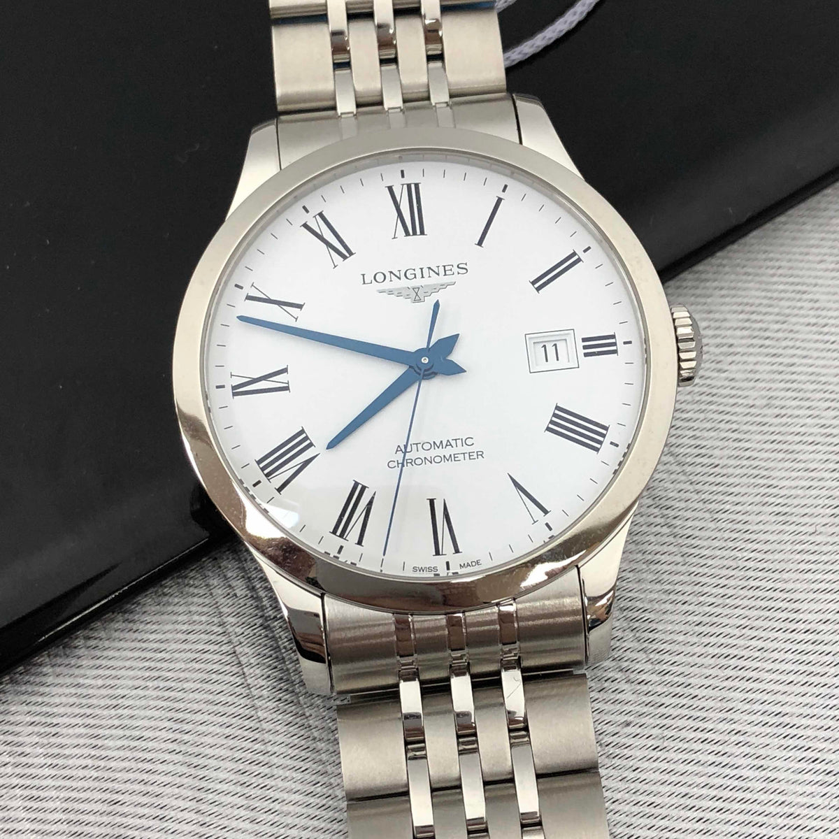  Shop Authentic Longines Record Automatic Stainless Steel 40mm Watch for Men - L2.821.4.11.6 - Luxxuri