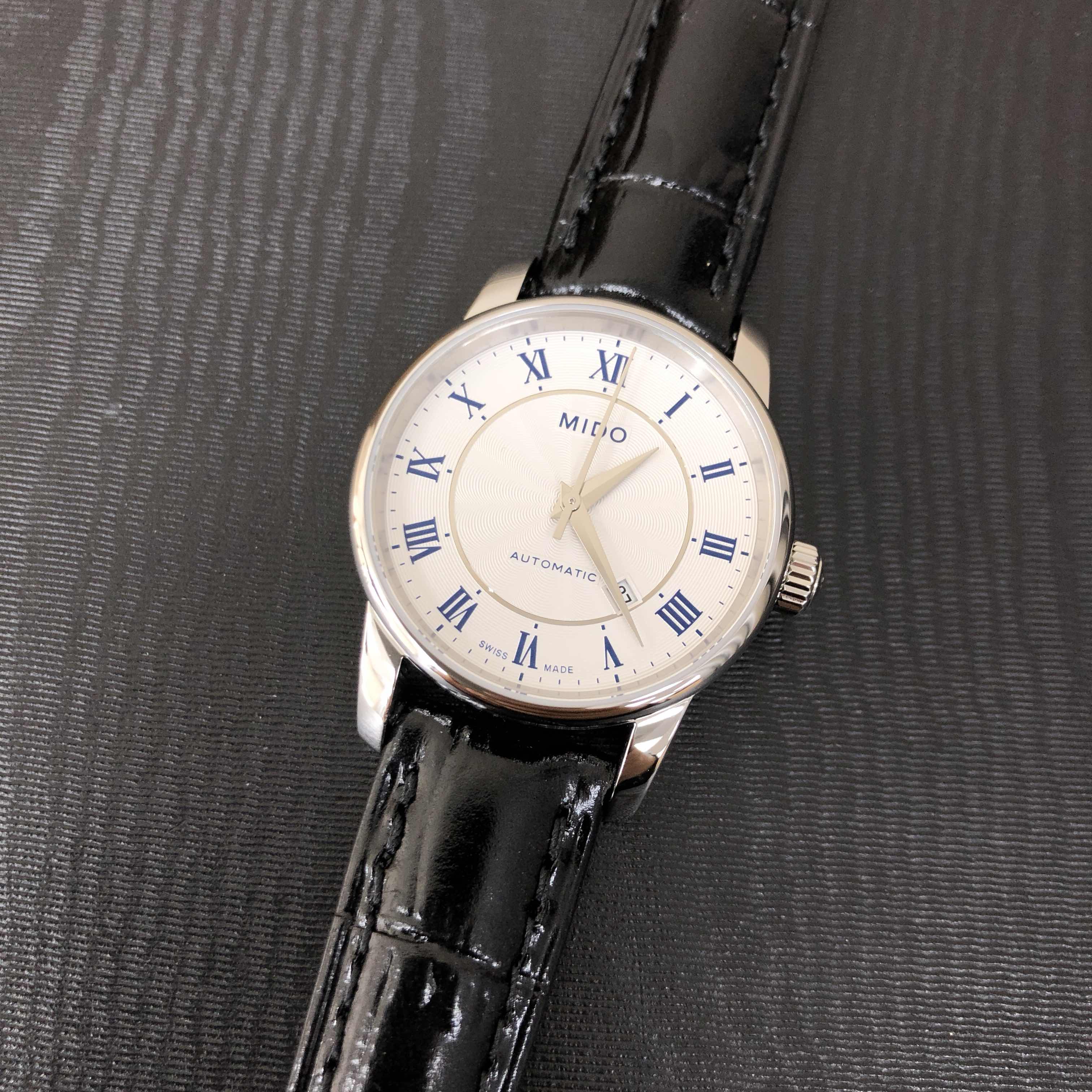  Shop Authentic Mido Baroncelli III Automatic Silver Dial Black Leather Strap Watch For Women - M7600.4.21.4 - Luxxuri