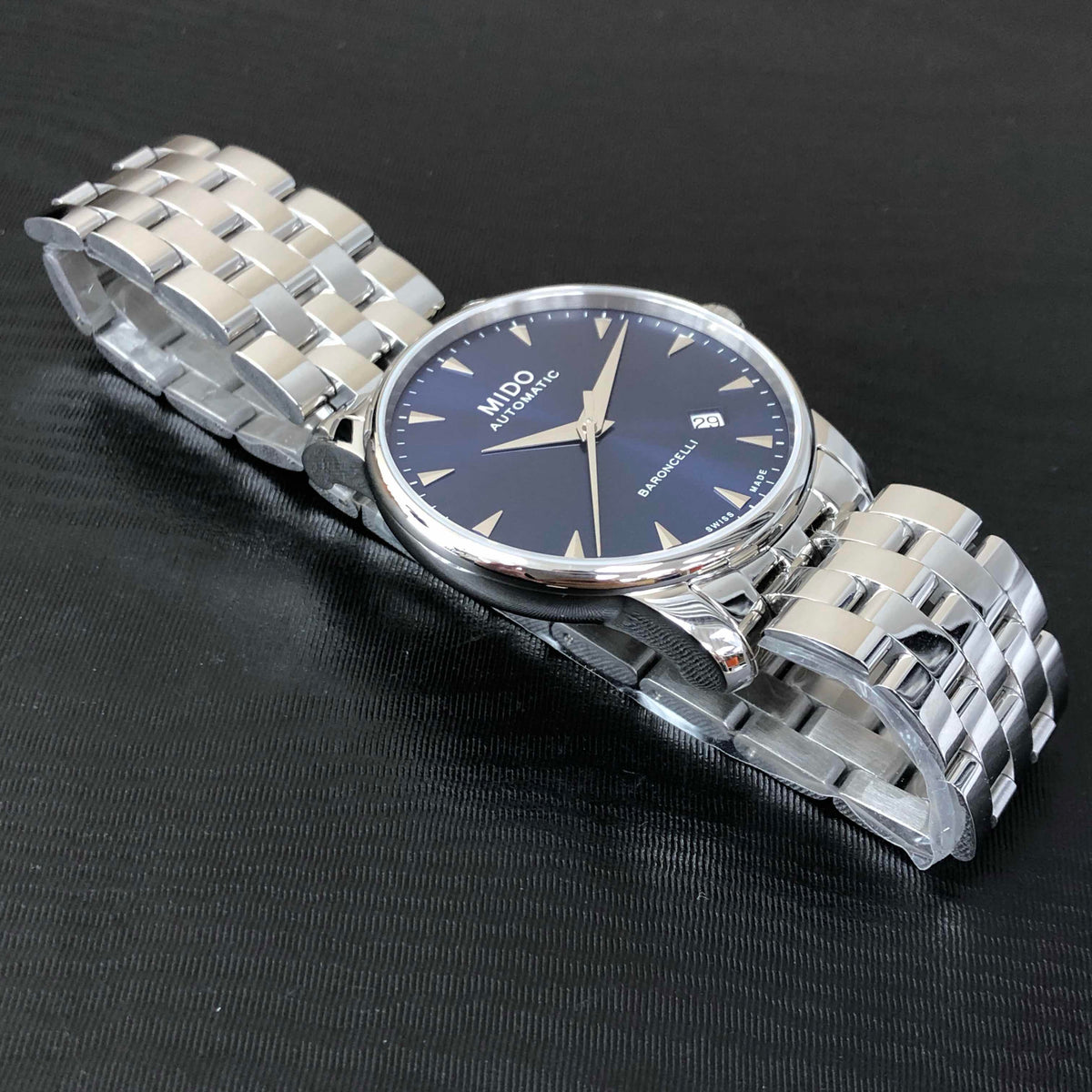  Shop Authentic Mido Baroncelli II Automatic Blue Dial Silver Steel Strap Watch For Men - M8600.4.15.1 - Luxxuri
