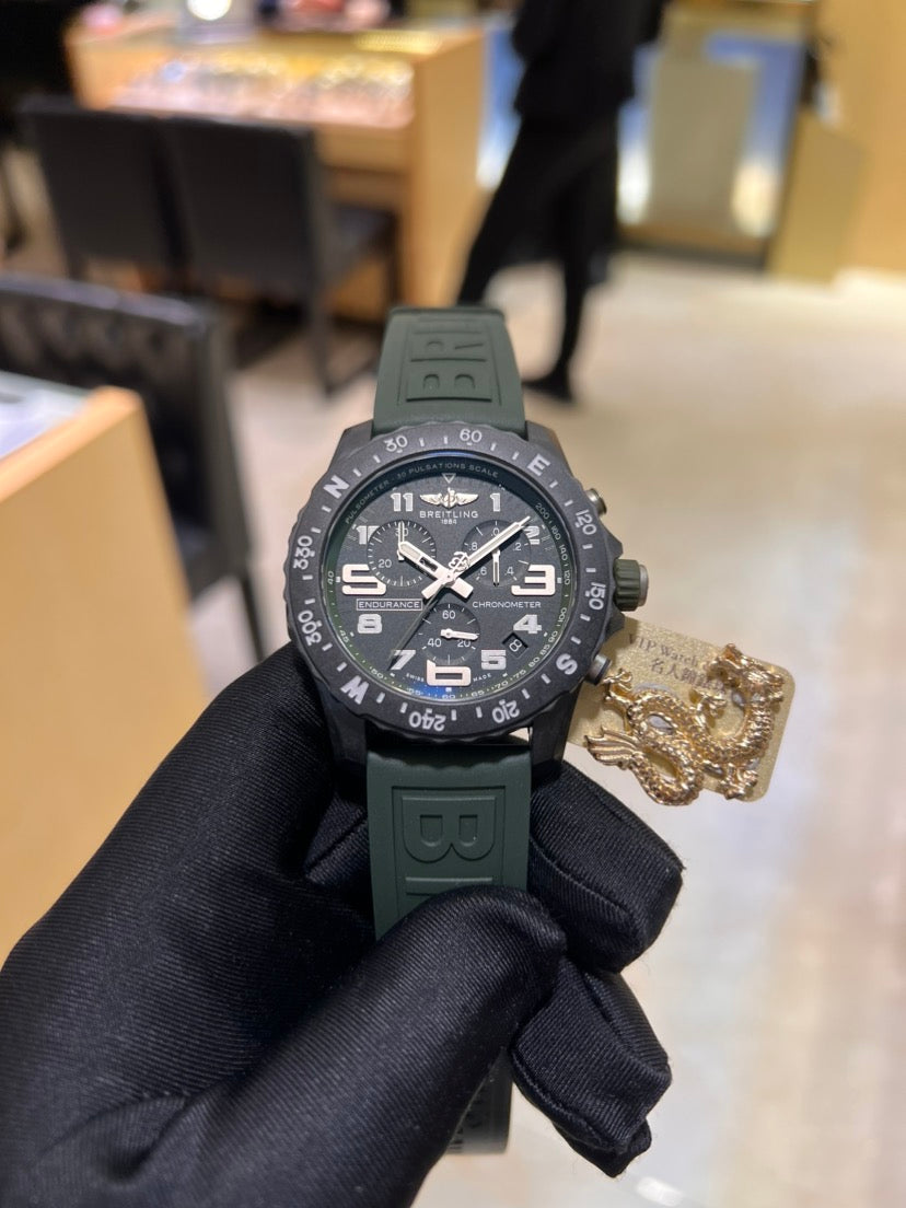  Shop Authentic Breitling Endurance Pro Black Dial Green Rubber Strap Watch for Men - X82310D31B1S1 - Luxxuri