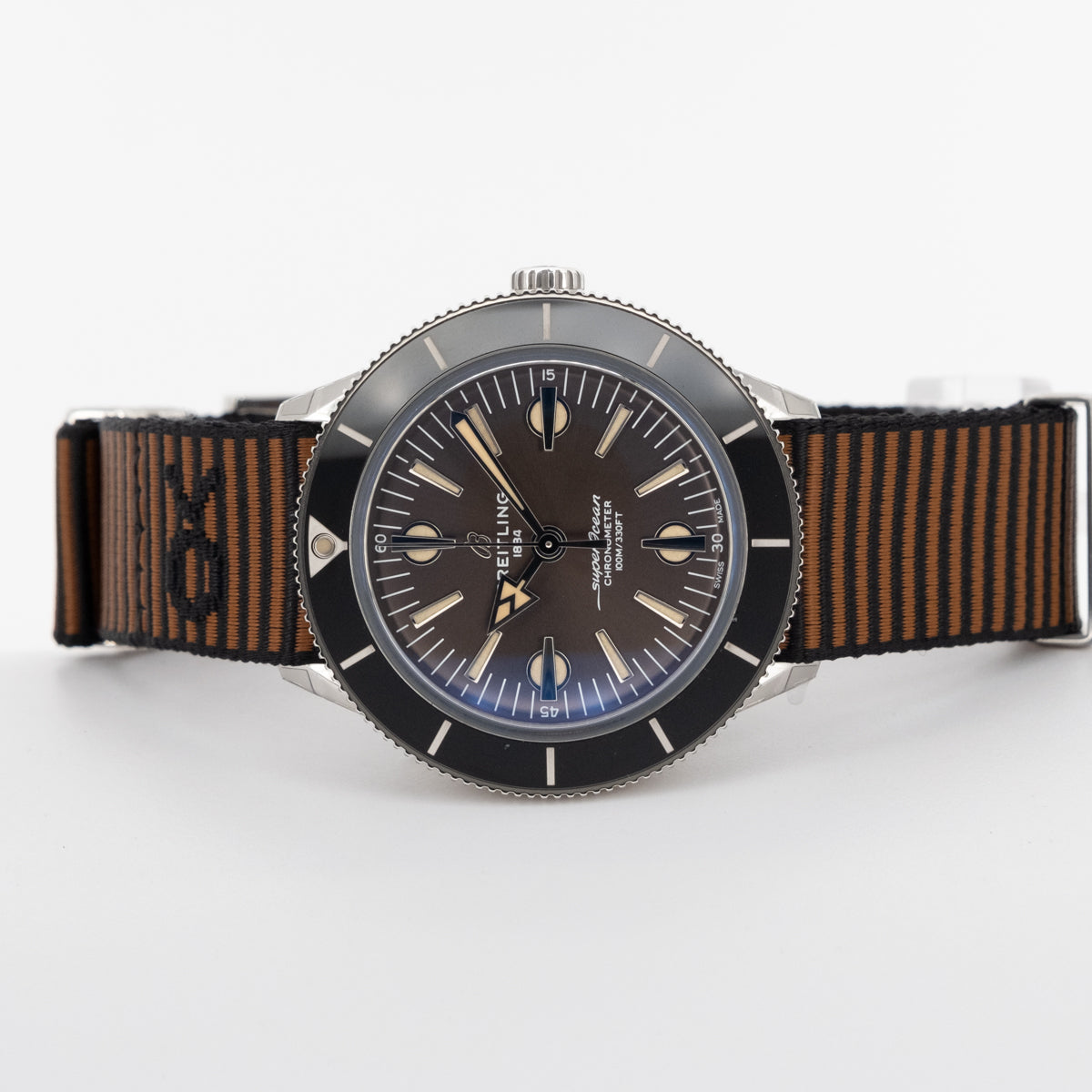  Shop Authentic Breitling Superocean Heritage '57 Outerknown Brown Dial Brown NATO Strap Watch for Men - A103703A1Q1W1 - Luxxuri
