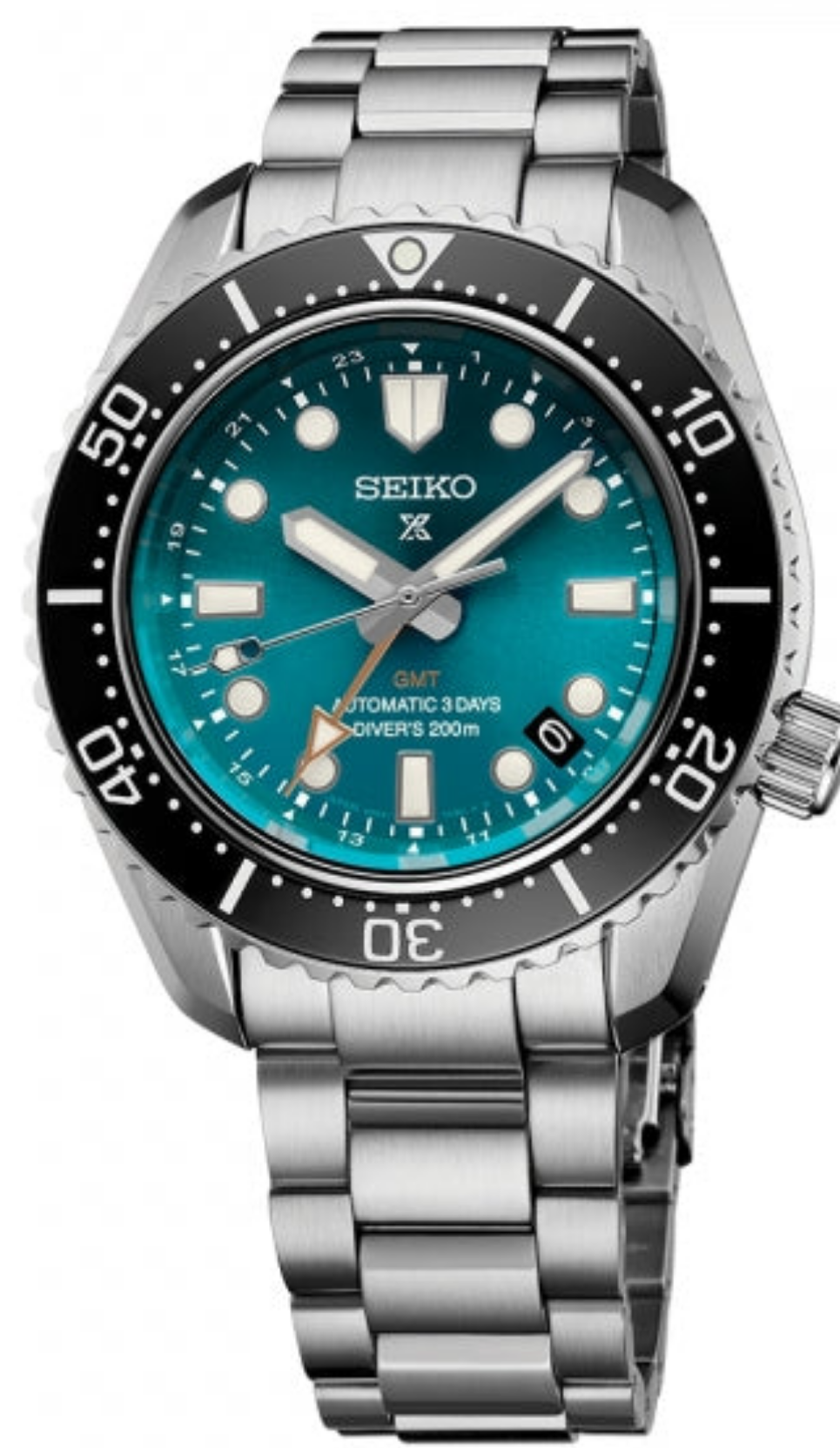 Seiko Prospex Diver Automatic Turquoise Dial Silver Steel Strap Watch for Men - SPB475J1