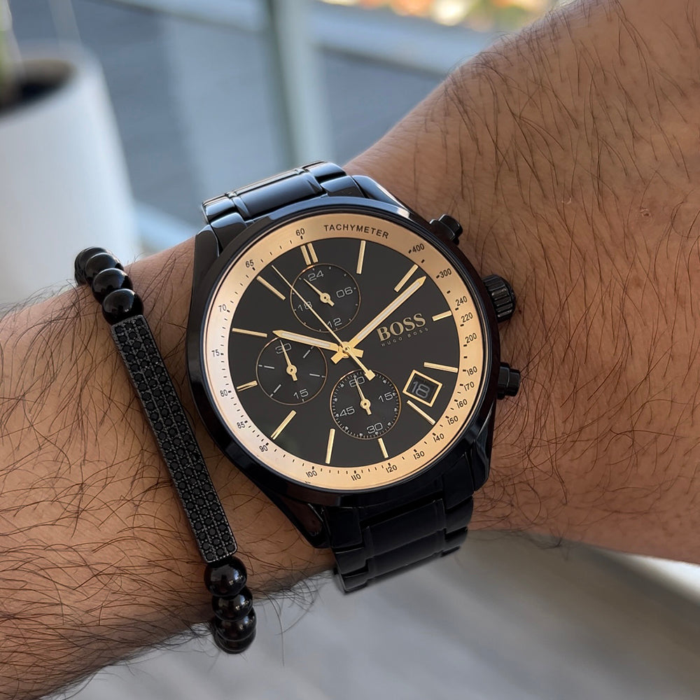  Shop Authentic Hugo Boss Grand Prix Black Dial Black Steel Strap Watch for Men - 1513578 - Luxxuri