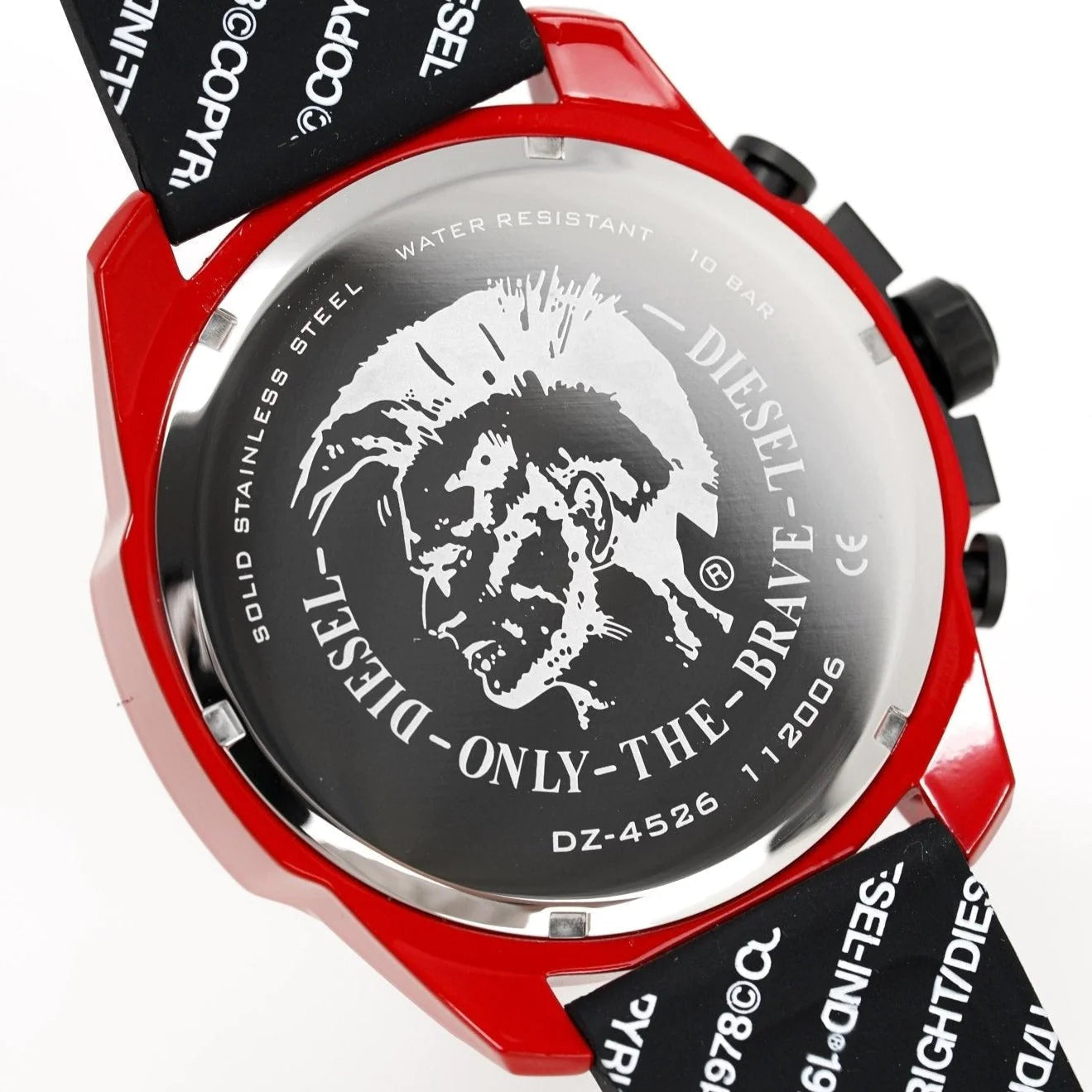  Shop Authentic Diesel Mega Chief Chronograph Black Dial Red Rubber Strap Watch For Men - DZ4526 - Luxxuri