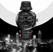  Shop Authentic Versace V-Racer Aion Chronograph Black Dial Black Leather Strap Watch for Men - VBR030017 - Luxxuri