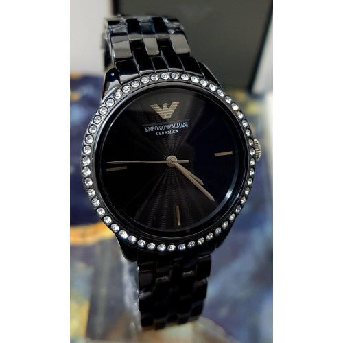 Shop Authentic Emporio Armani Ceramica Crystals Black Dial Black Ceramic Strap Watch For Women - AR1478 - Luxxuri