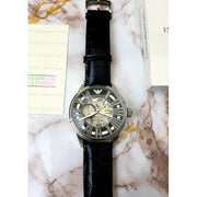  Shop Authentic Emporio Armani Meccanico Automatic Black Dial Leather Strap Watch For Men - AR4629 - Luxxuri
