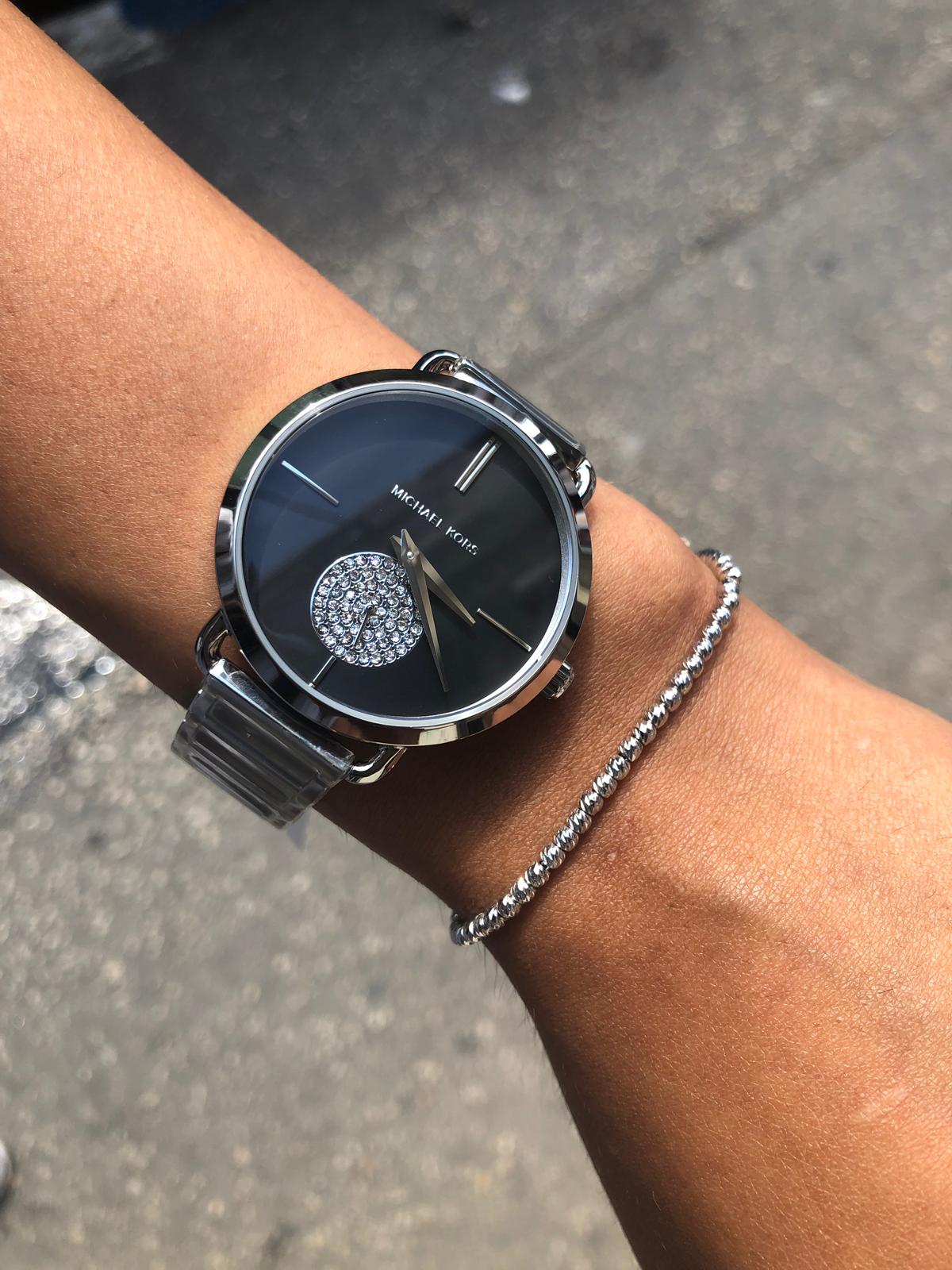  Shop Authentic Michael Kors Portia Black Dial Silver Steel Strap Watch for Women - MK3638 - Luxxuri